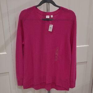 GAP Women's Vibrant Pink Crew Neck Sweater